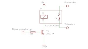 Transistor switch for the relay drive